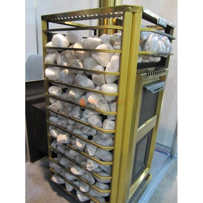 Дровяная печь для бани Ермак 36 Сетка-Люкс GOLD (нержавейка)