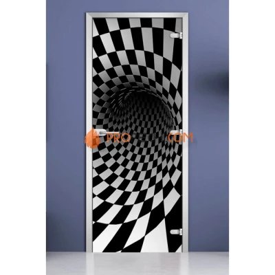 Стеклянная межкомнатная дверь DoorWood с фотопечатью Abstraction-08, 2000х600 мм