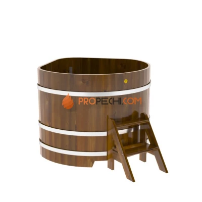 Купель BentWood угловая из мореной лиственницы 1,19х1,19 Рустик