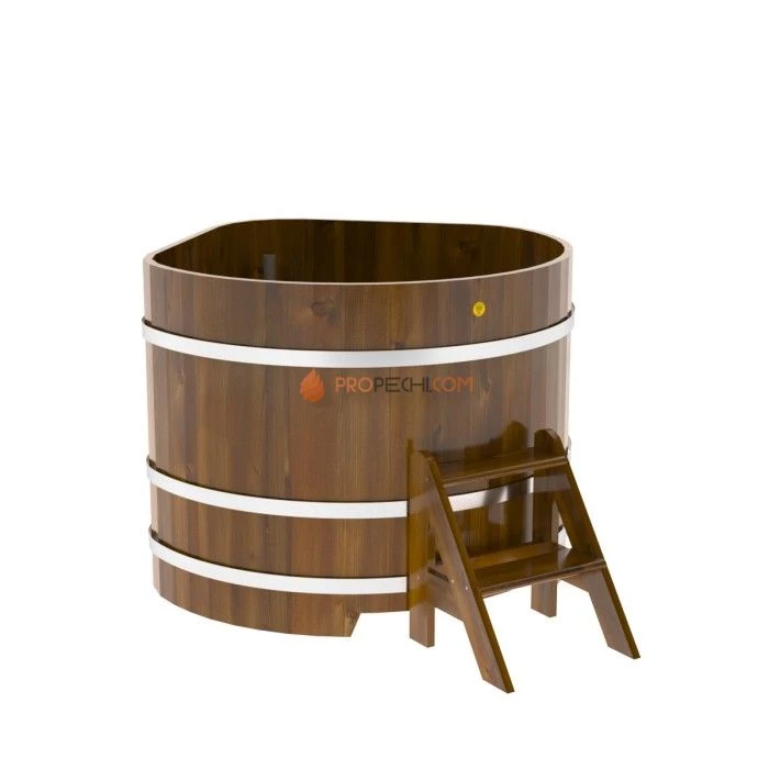 Купель BentWood угловая из мореной лиственницы 1,19х1,19 Рустик