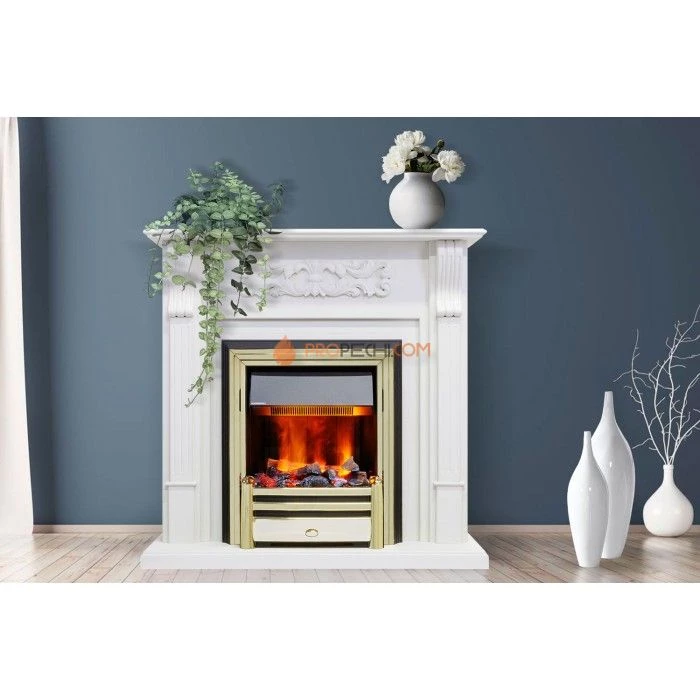 Каминокомплект Dimplex Venice - Фактурный белый с очагом Brookline Black