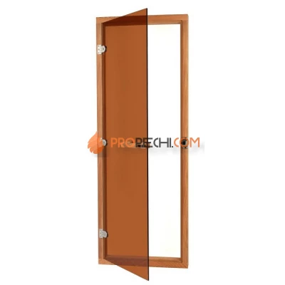 Дверь для бани стеклянная SAWO 731-4SGD 8/19, бронза с порогом