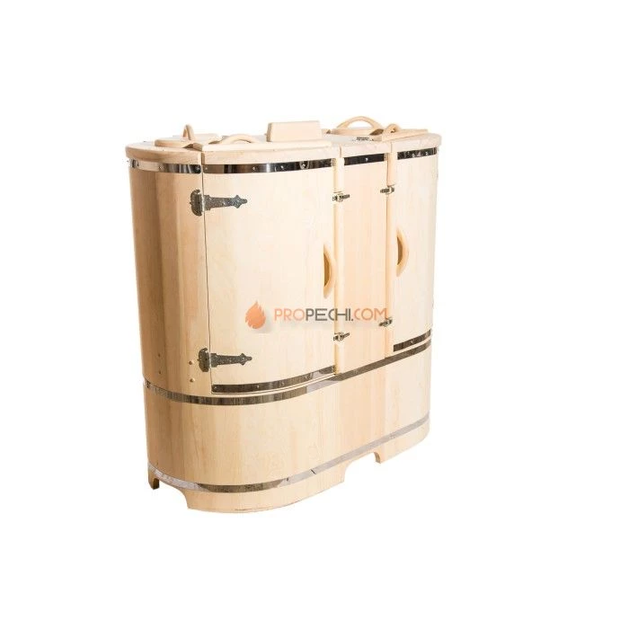 Фитобочка овальная НКЗ PREMIUM из кедра, 2-местная, 130x780x140 см / 40 мм