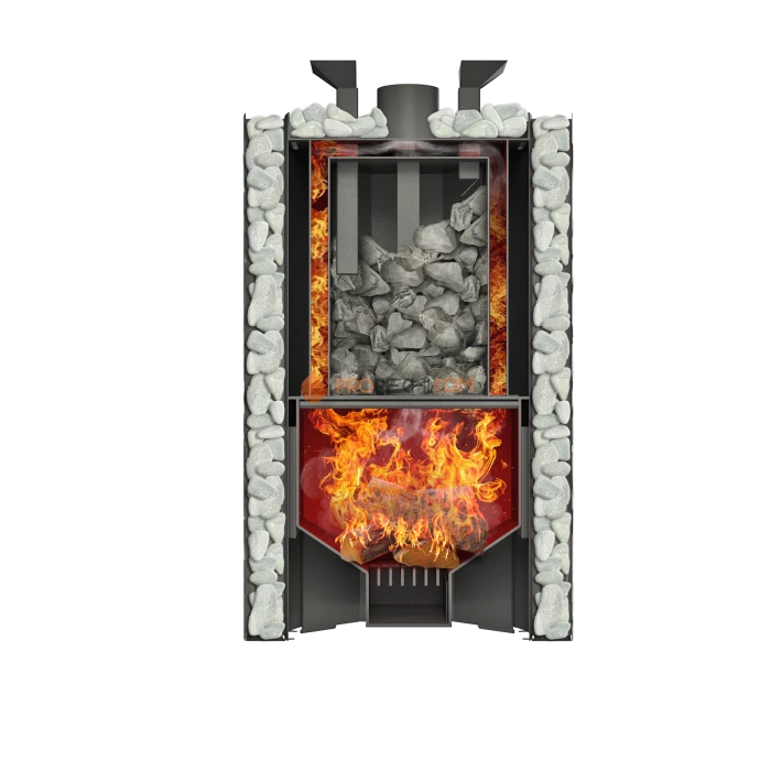 Дровяная печь для бани Grill’D Violet World Steel Romb Long Window Max
