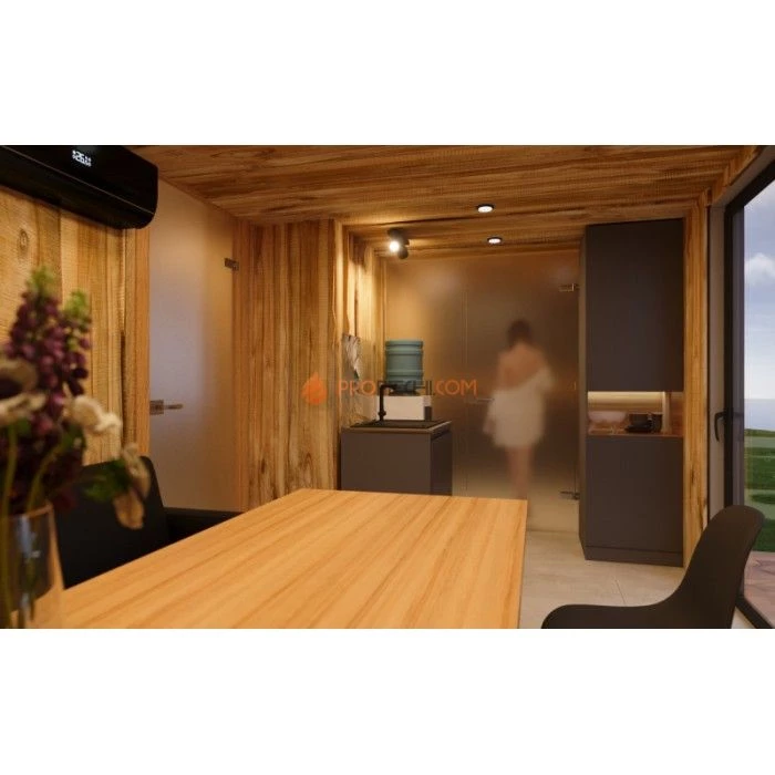 Коммерческая каркасная баня Woodson 7х5 (утепление 100)