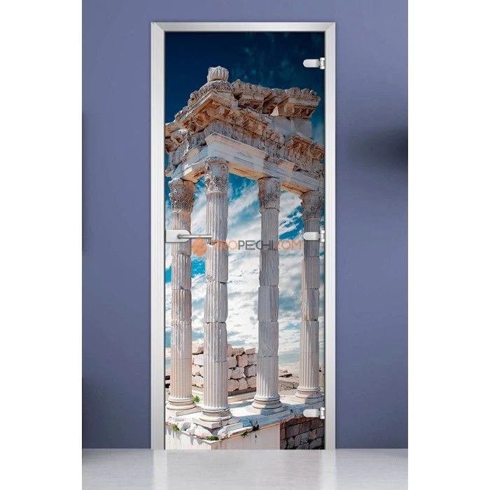 Стеклянная межкомнатная дверь DoorWood с фотопечатью City-14, 2000х800 мм