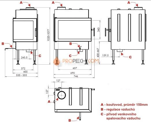 Каминная топка ABX Cardif