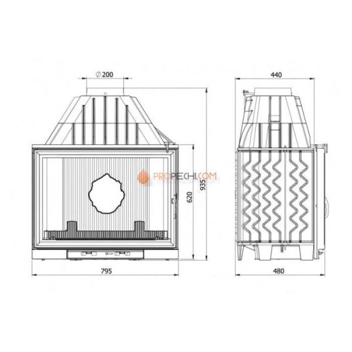 Каминная топка KAWMET W8