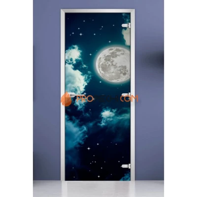 Стеклянная межкомнатная дверь DoorWood с фотопечатью Space-14, 2000х600 мм