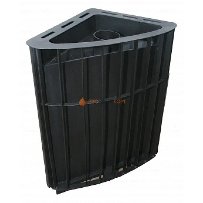 Дровяная печь для бани Варвара Бермуда правая удлиненная Панорамная дверь