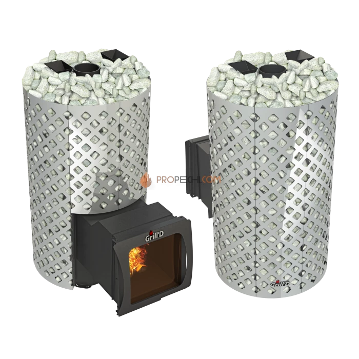 Дровяная печь для бани Grill’D Violet World Steel Romb Long Window Max