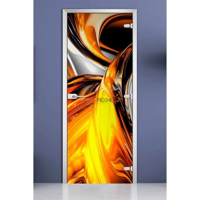 Стеклянная межкомнатная дверь DoorWood с фотопечатью Abstraction-11, 2000х700 мм