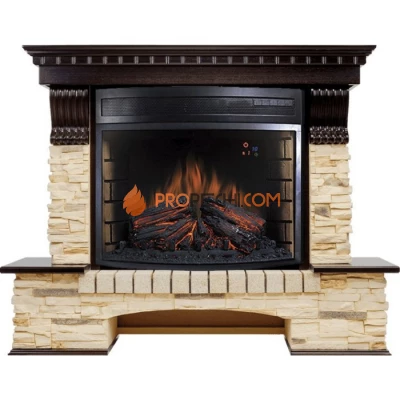 Каминокомплект Royal Flame Pierre Luxe - Темный дуб / Сланец (Высота 1320 мм) с очагом Dioramic 28 LED FX
