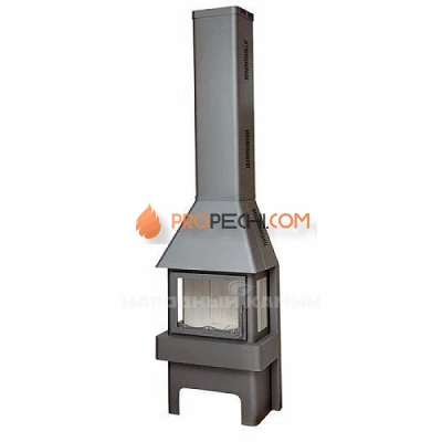 Печь-камин Бавария 3 стекла графит