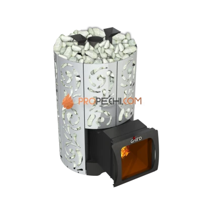 Дровяная банная печь Grill’D Violet World Steel Long Window Max Pro