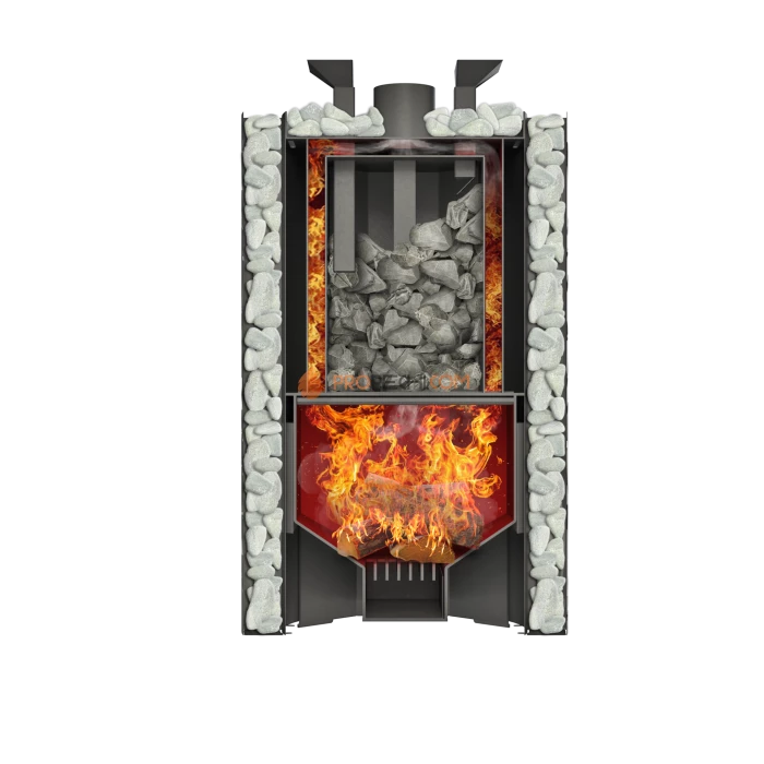 Дровяная банная печь Grill’D Violet World Steel Long Window Max Pro