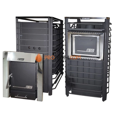 Дровяная печь для бани Ермак 50 Сетка PRO