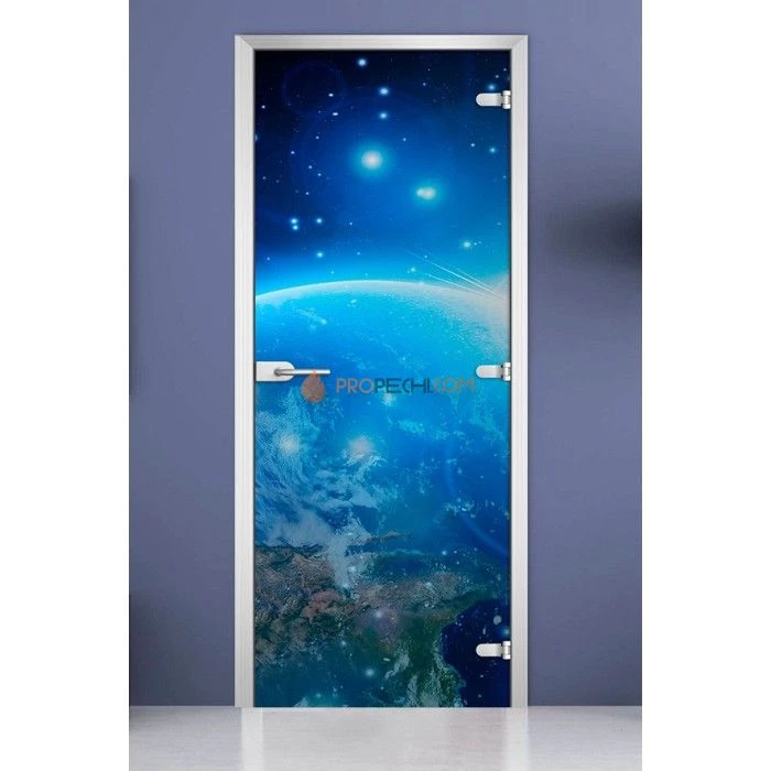 Стеклянная межкомнатная дверь DoorWood с фотопечатью Space-18, 2000х800 мм