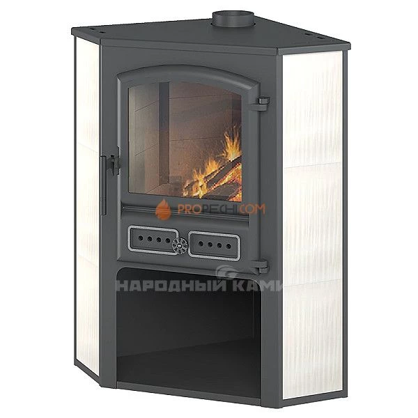 Печь-камин Этна (БКД) угловой «Бежевый»