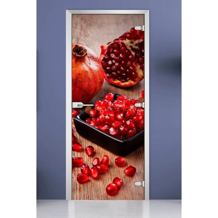 Стеклянная межкомнатная дверь DoorWood с фотопечатью Fruite-16, 2000х600 мм