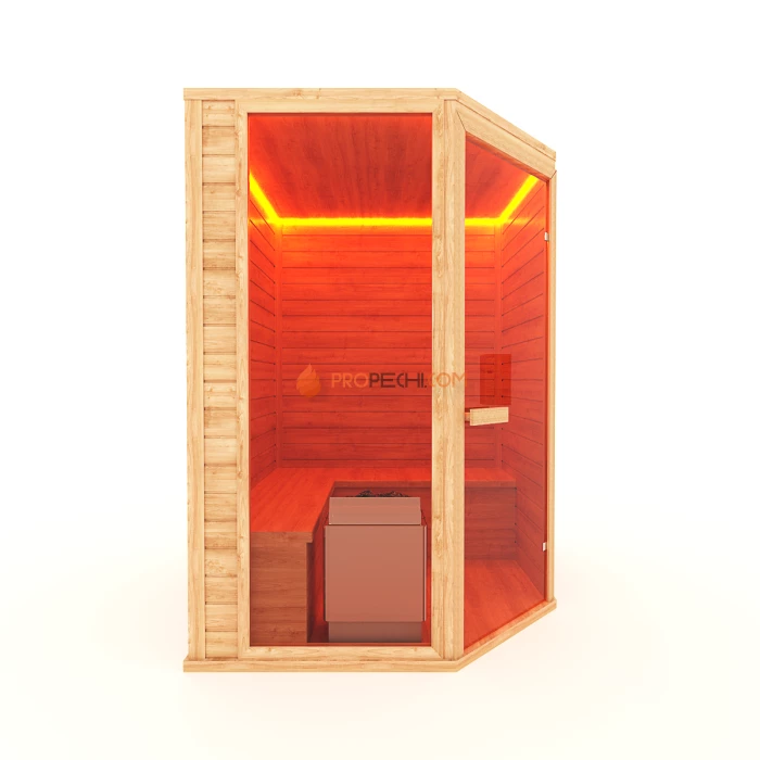 Финская сауна НКЗ 4-местная угловая 200x125x200 см