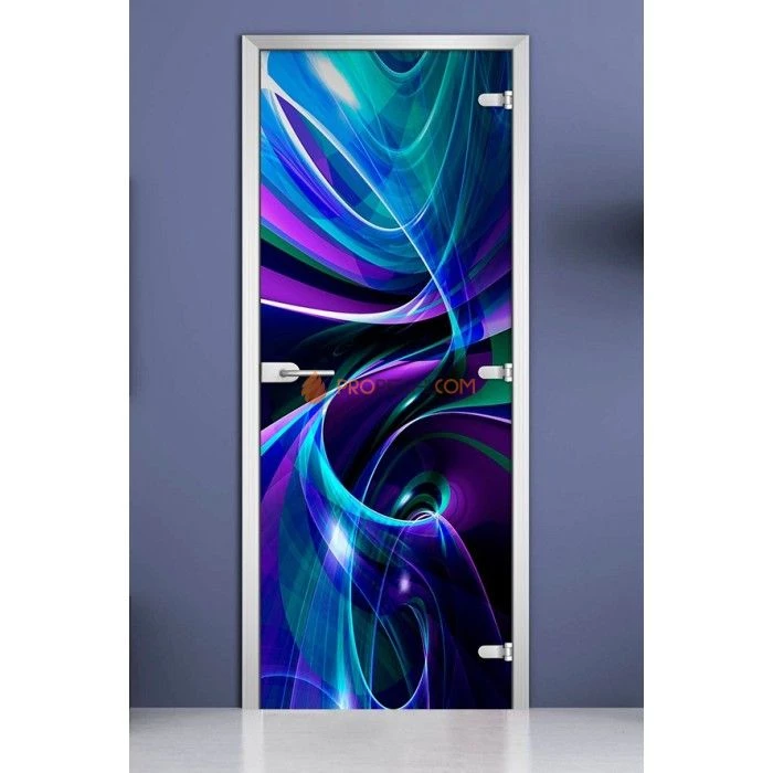 Стеклянная межкомнатная дверь DoorWood с фотопечатью Abstraction-12, 2000х600 мм