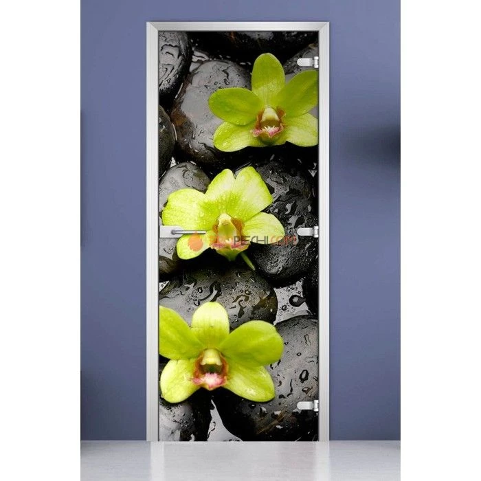 Стеклянная межкомнатная дверь DoorWood с фотопечатью Flowers-11, 2000х800 мм