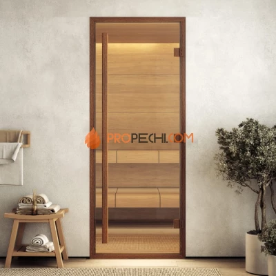Дверь для хамама DoorWood АРТ Wood 41 Прозрачное, 2100x900 мм