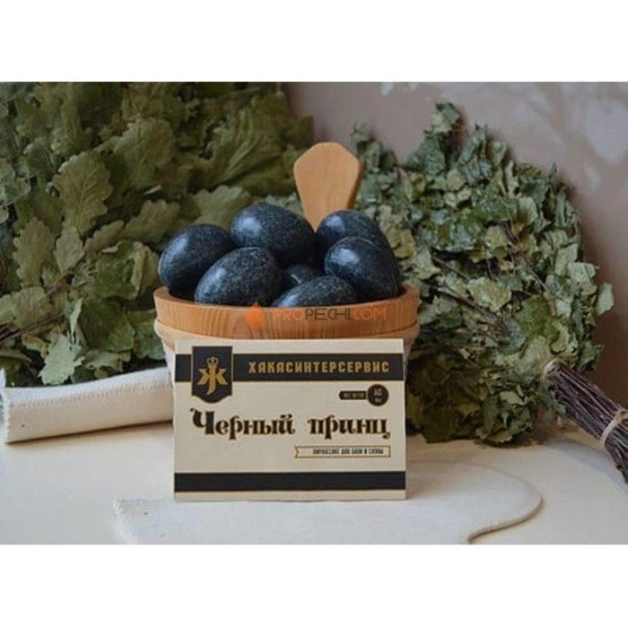 Камень Grill’D Черный принц шлифованный мелкий — 10 кг (коробка)