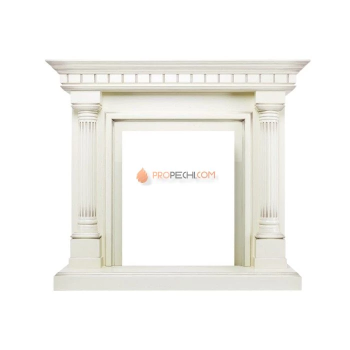 Каминокомплект Royal Flame Dallas - Слоновая кость с патиной с очагом Aspen Black