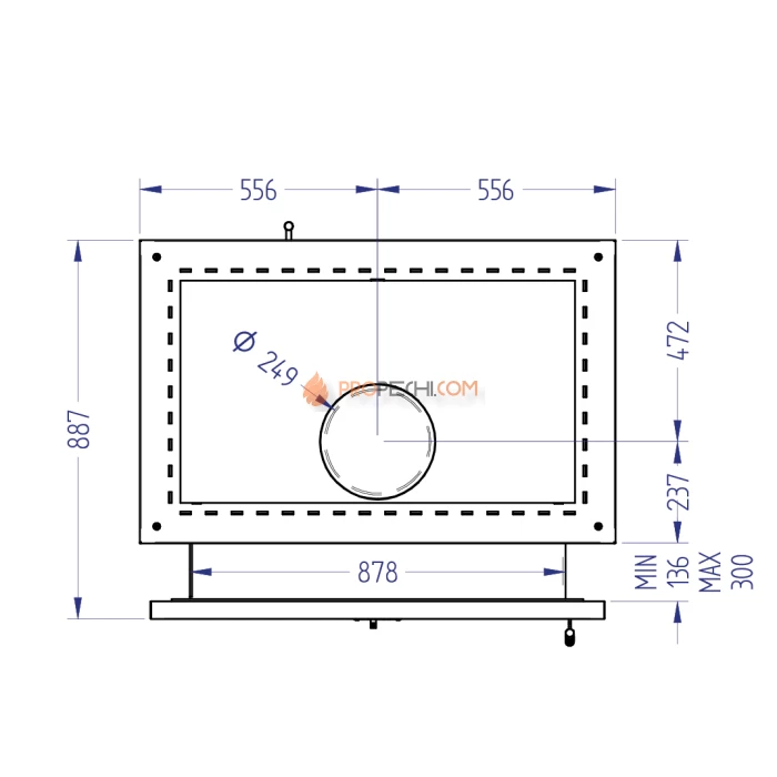 Газовая печь для бани Klover RT 100-RV 310S ( Талькомагнезит Радиатор )
