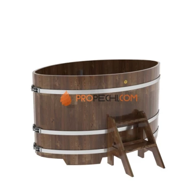 Купель BentWood овальная из сращенных ламелей мореной лиственницы 1,02х1,68