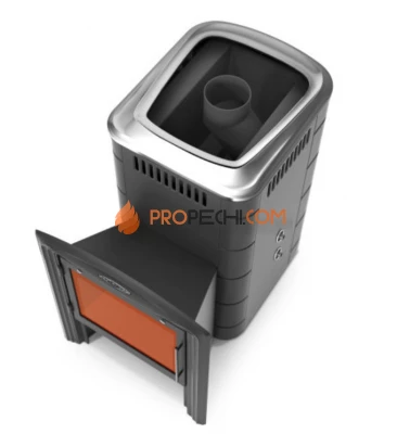 Печь для бани TMF Тунгуска 2017 Inox Витра ТО антрацит