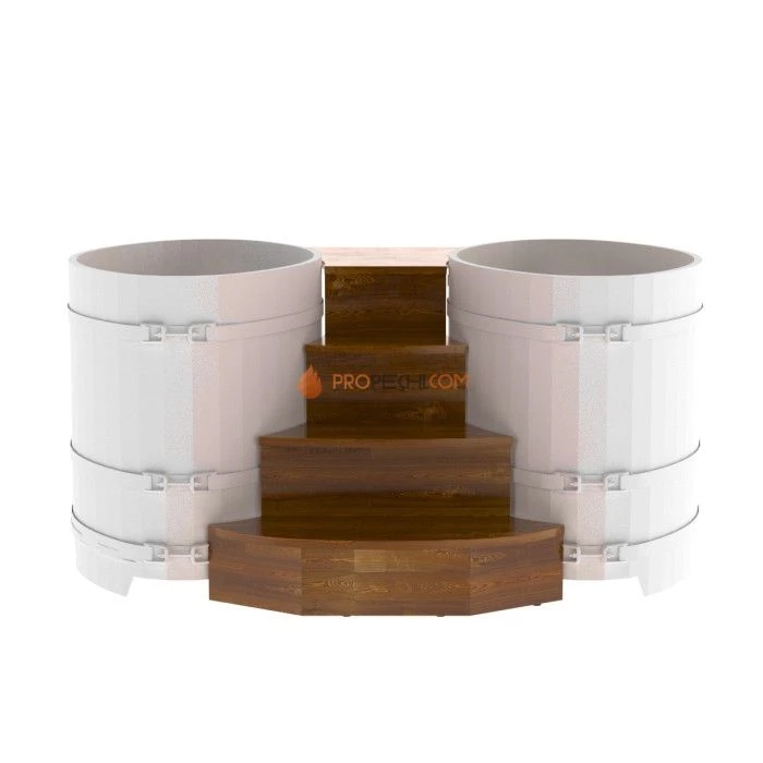 Подиум BentWood на 2 купели 0,8х1,42 СЛ мореный