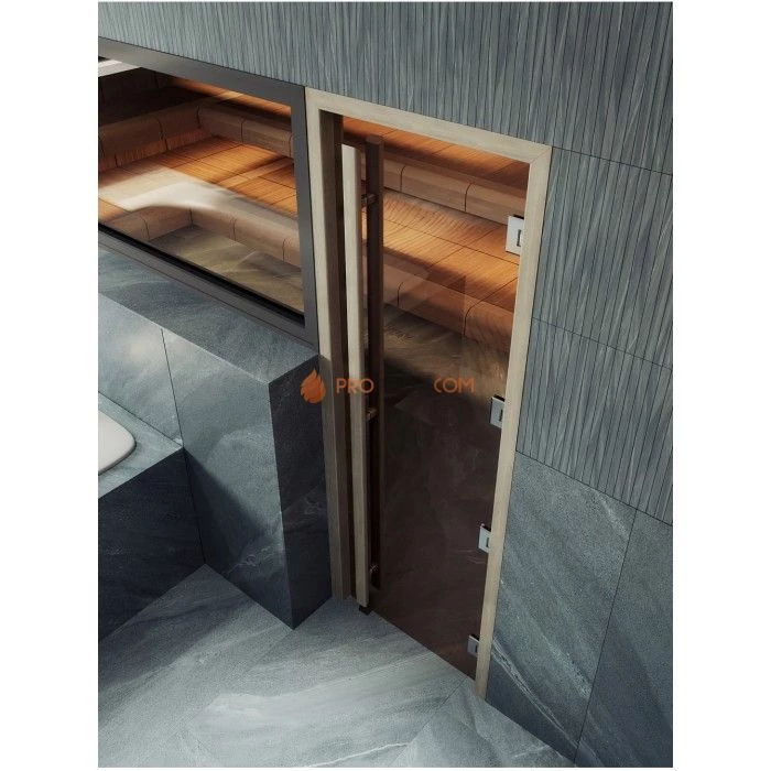 Дверь для бани DoorWood Престиж Маятниковая Легенда Бронза, 2000x800 мм