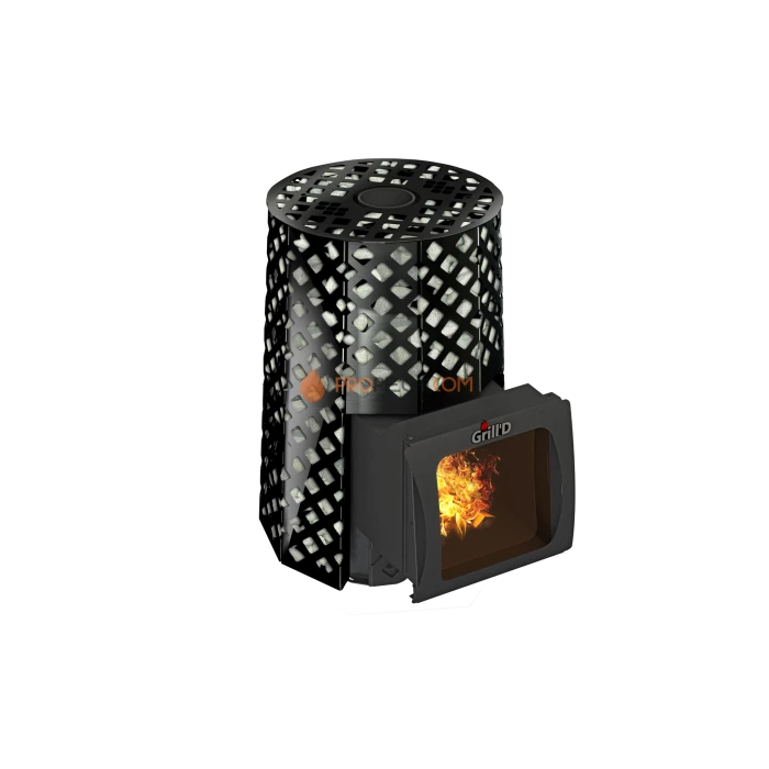 Дровяная банная печь Grill’D Violet Romb Short Window Max Pro (Камень колотый, 100 кг)