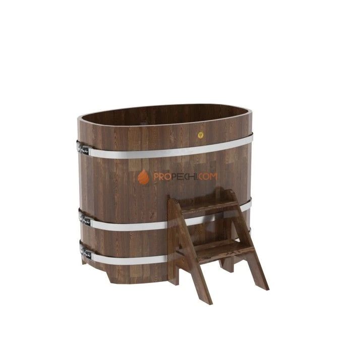 Купель BentWood овальная из сращенных ламелей мореной лиственницы 0,76х1,16