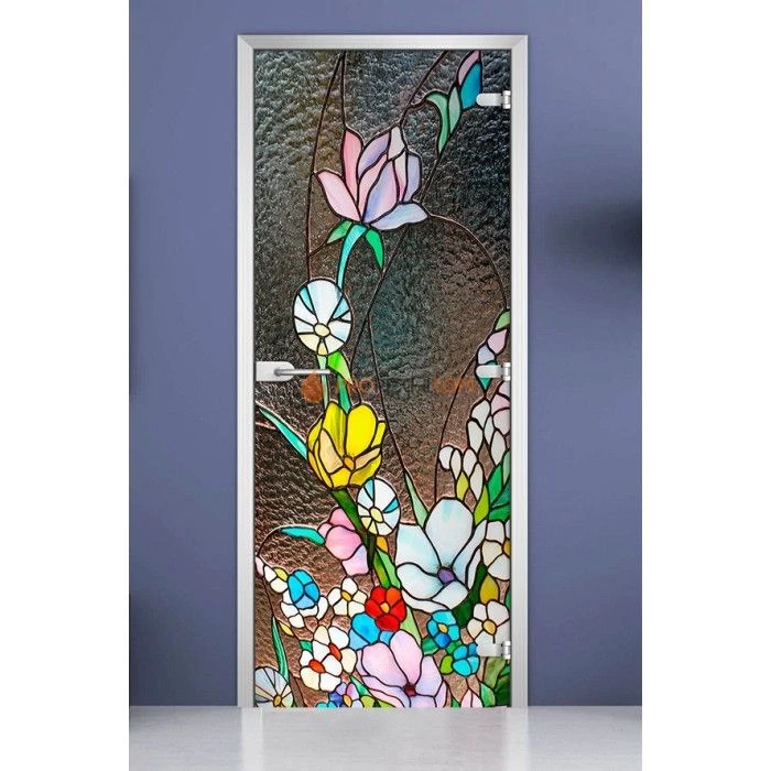 Стеклянная межкомнатная дверь DoorWood с фотопечатью Stained Glass-02, 2000х700 мм