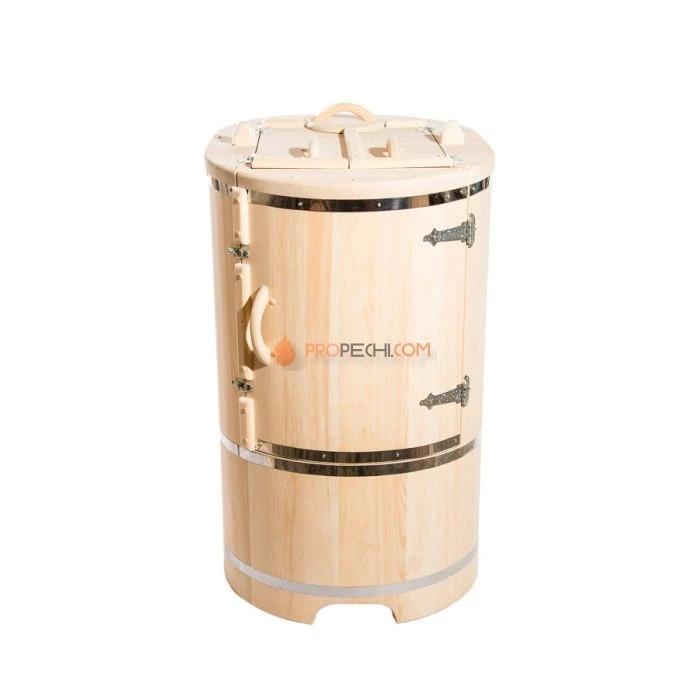 Фитобочка овальная НКЗ PREMIUM из кедра, со скошенной крышкой, 130x78x100 см / 40 мм