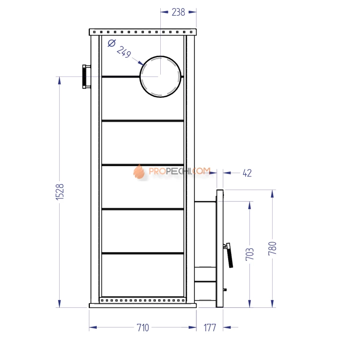 Газовая печь для бани Klover RT 100-RV 310S ( Талькомагнезит Радиатор )