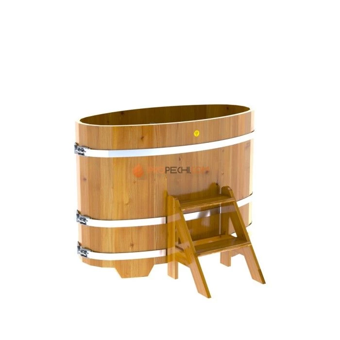 Купель BentWood овальная из натуральной лиственницы 0,69х1,31 Рустик