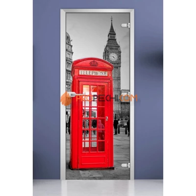 Стеклянная межкомнатная дверь DoorWood с фотопечатью City-13, 2000х800 мм