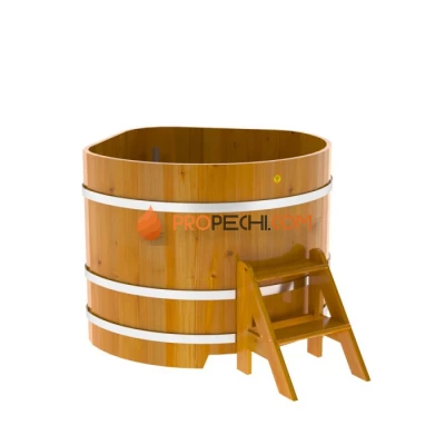 Купель BentWood угловая из натуральной лиственницы 1,19х1,19 Рустик