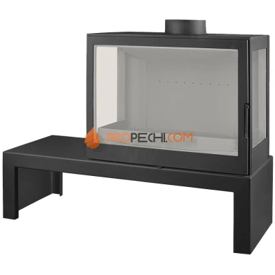 Печь-камин Liseo Castiron LCI 7 GFLR Table, два боковых стекла