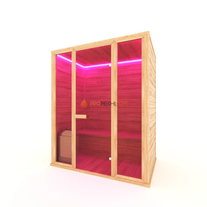 Финская сауна НКЗ 5-местная прямая 280x105x200 см, вход со стороны 280 см