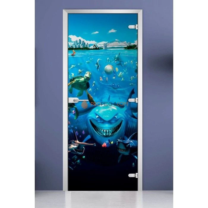 Стеклянная межкомнатная дверь DoorWood с фотопечатью Kids-16, 2000х800 мм