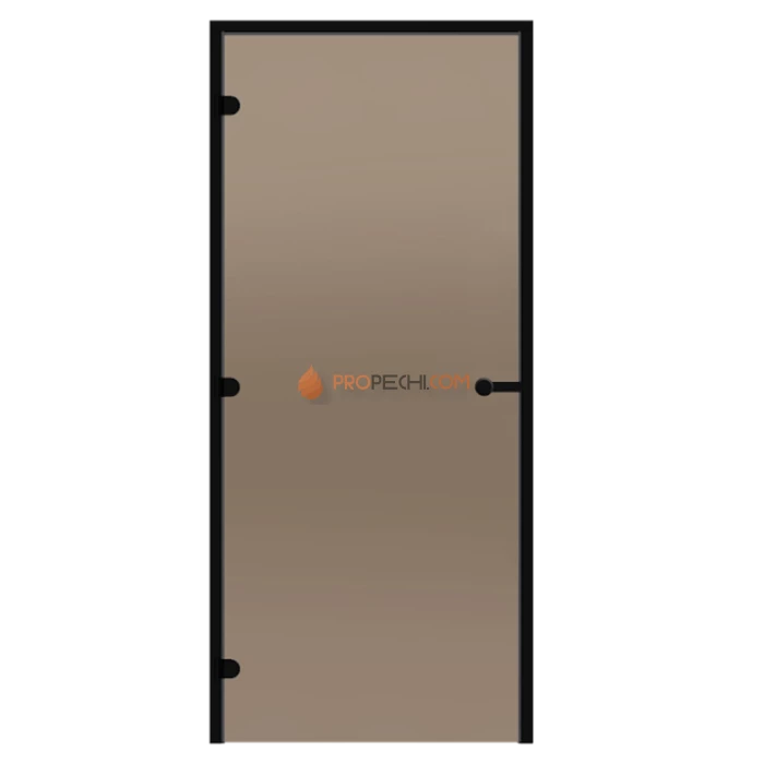 Дверь для хамама Harvia Black Line ALU 8x21 коробка черная, стекло бронза