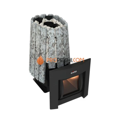 Дровяная банная печь Grill’D Cometa 350 Vega Window Max Stone Pro (Серпентинит)
