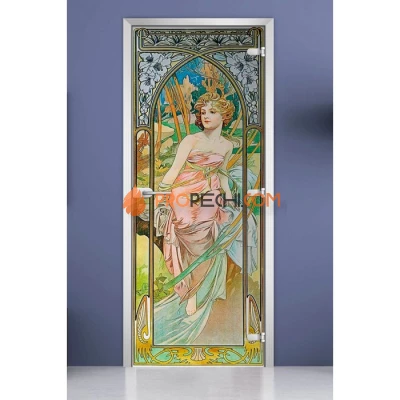 Стеклянная межкомнатная дверь DoorWood с фотопечатью Painting-13, 2000х700 мм