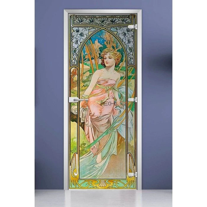 Стеклянная межкомнатная дверь DoorWood с фотопечатью Painting-13, 2000х700 мм